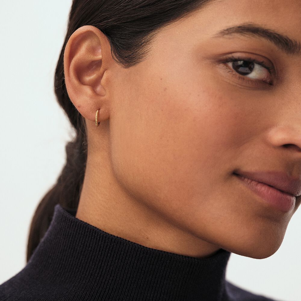 Piercing créole DENTADO - Doré - Bijoux sans pierre  | Agatha