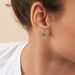 Boucles d'oreilles puces BEGUIN - Vert / Argenté - Boucles d'oreilles puces  | Agatha