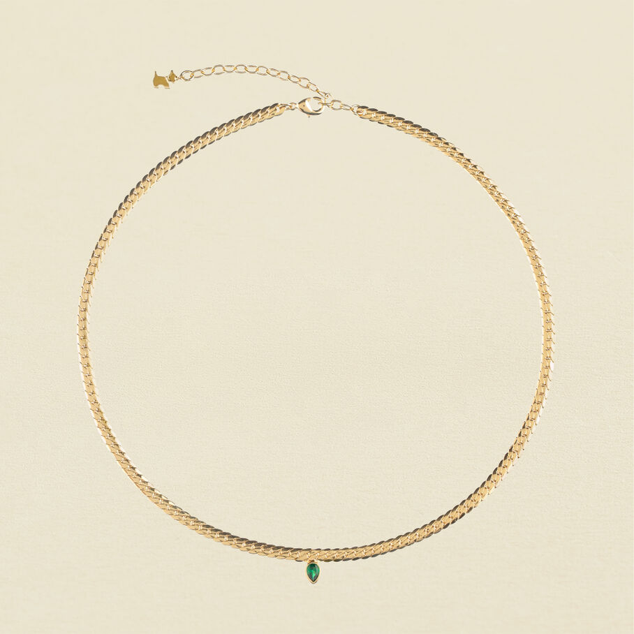 Collier ras du cou NEITH - Vert / Doré - Colliers  | Agatha