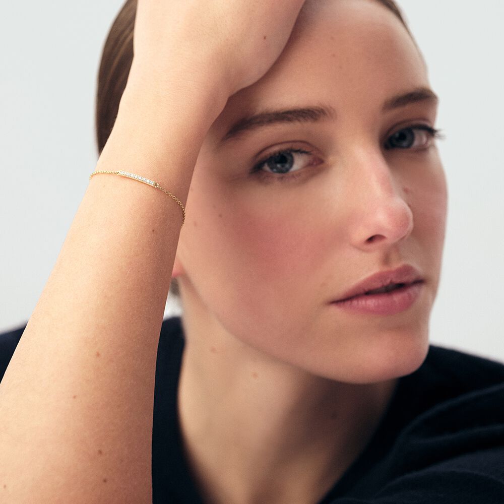 Bracelet souple BARSHINE - Cristal / Dor&eacute; - Bracelets fantaisie  | Agatha