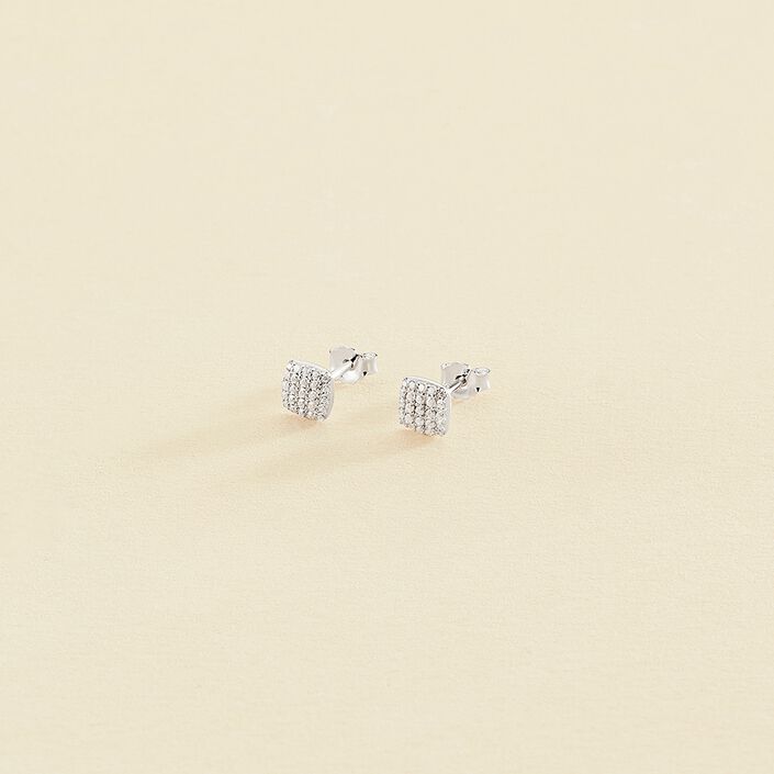 Boucles d'oreilles puces GLORIA - Cristal / Argenté - Boucles d'oreilles puces  | Agatha