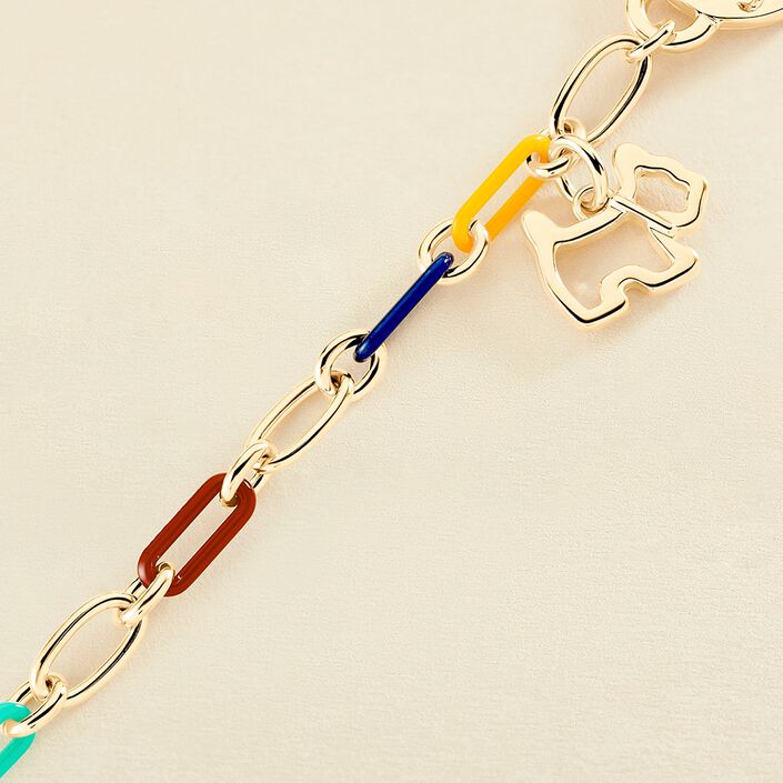 Bracelet souple CHIEN - Multicolore / Doré - Bracelets  | Agatha