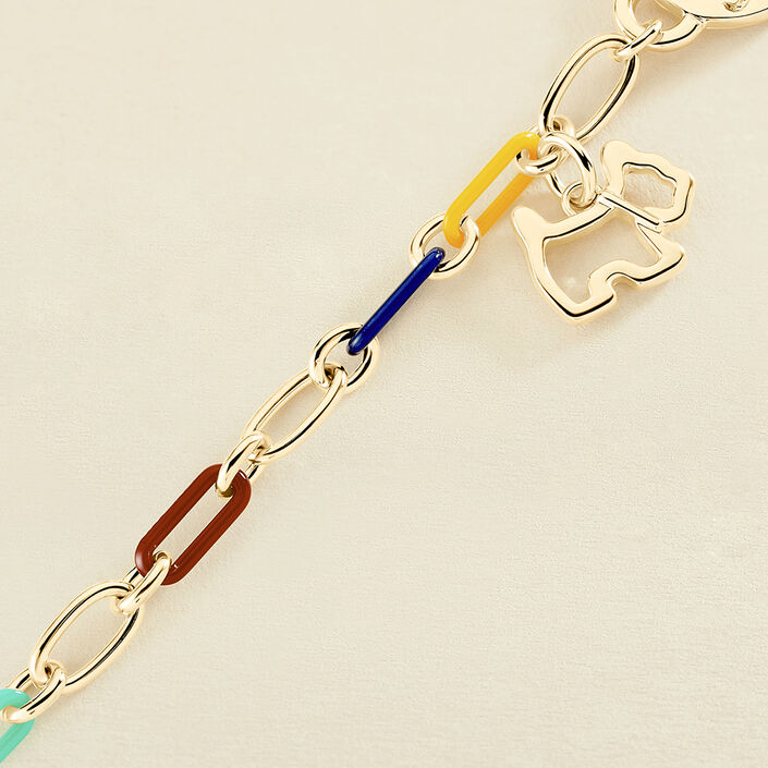 Bracelet souple CHIEN - Multicolore / Doré - Bracelets  | Agatha