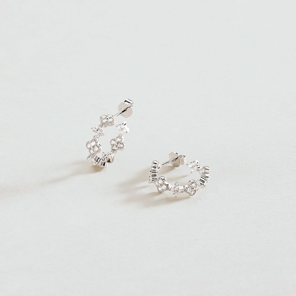 Créoles BELOVED - Cristal / Argenté - Boucles d'oreilles fantaisies  | Agatha