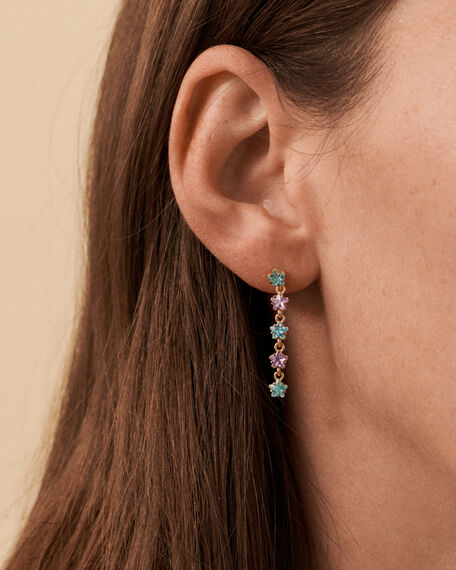 Boucles d'oreilles pendantes SPACEAG - Multicolore / Doré - Boucles d'oreilles  | Agatha