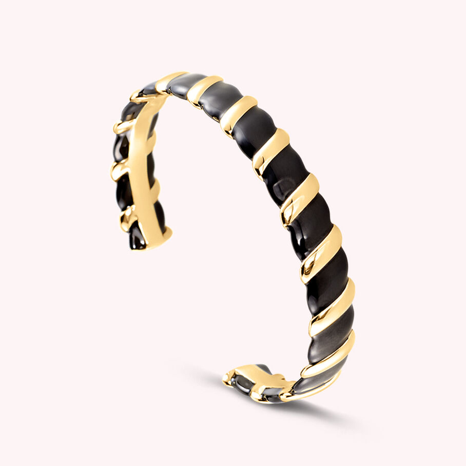 Jonc SESHA - Noir / Doré - Bracelets  | Agatha