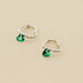 Créoles BEGUIN - Vert / Argenté - Boucles d'oreilles  | Agatha