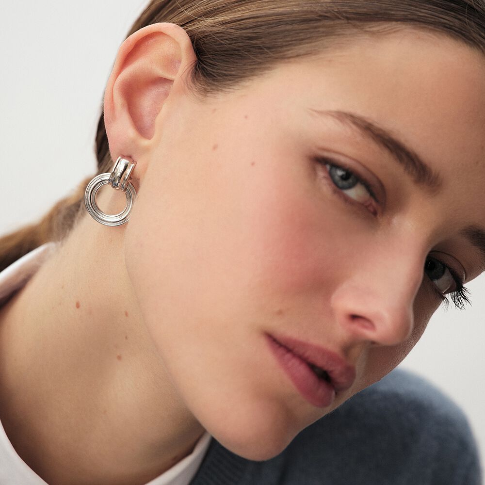 Boucles d'oreilles pendantes 1960 - Argent&eacute; - Boucles d'oreilles fantaisies  | Agatha