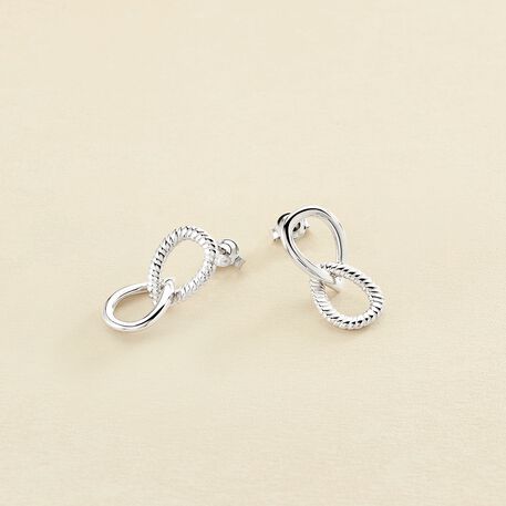 Boucles d'oreilles pendantes HARMONIE - Argenté - Boucles d'oreilles  | Agatha