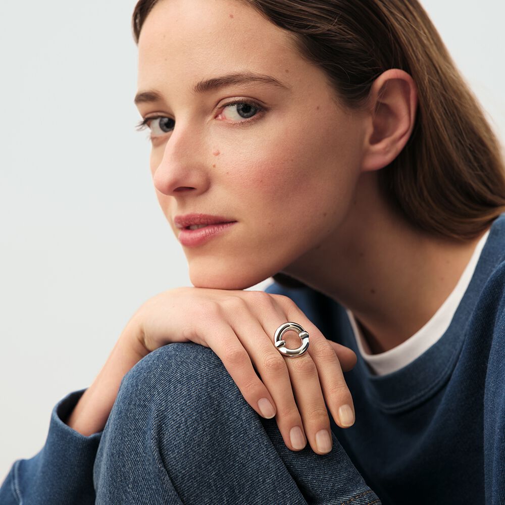 Bague large INES - Argent&eacute; - Bagues fantaisie  | Agatha