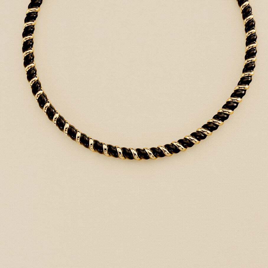 Collier ras du cou SESHA - Noir / Doré - Colliers  | Agatha