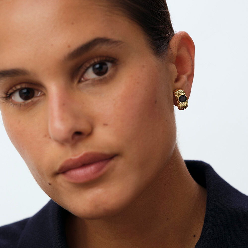 Boucles d'oreilles pendantes HAUSSMANN - Marron / Doré - Boucles d'oreilles pendantes  | Agatha