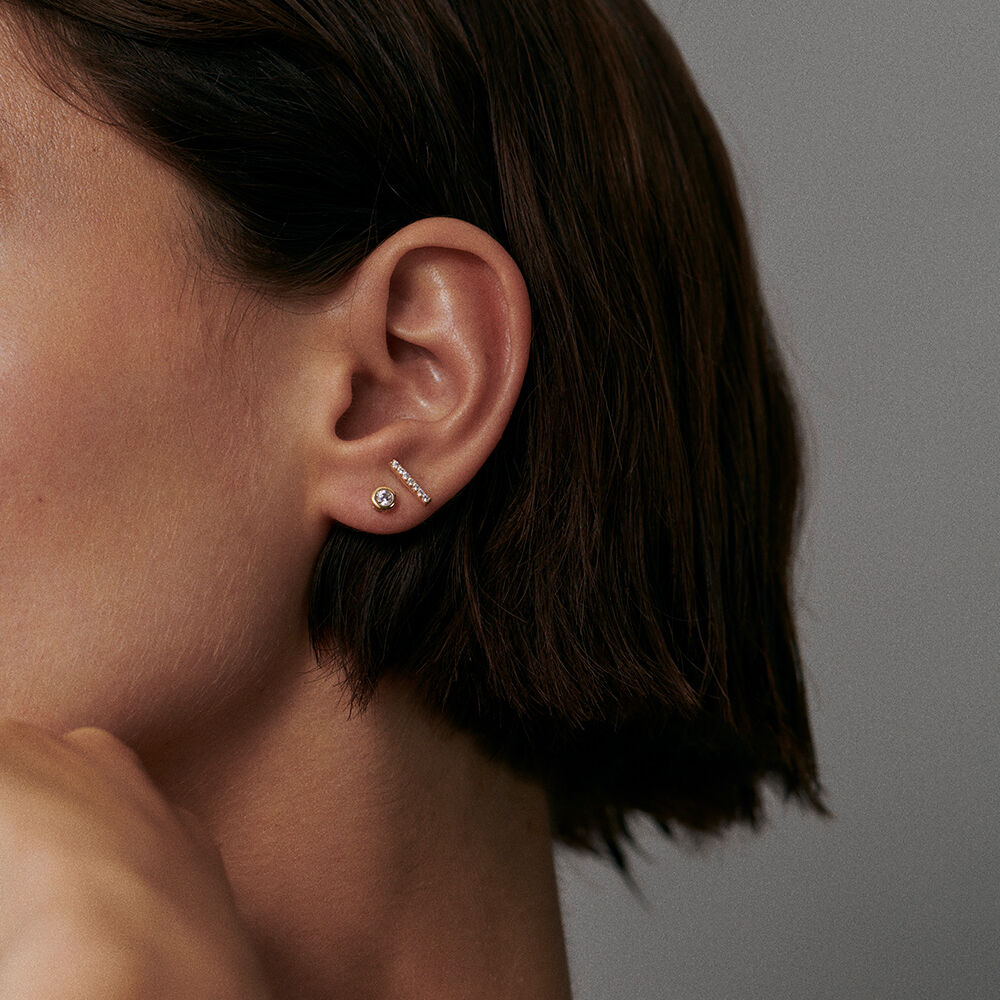 Boucles d'oreilles puces BRILLANT - Cristal / Doré - Boucles d'oreilles puces  | Agatha