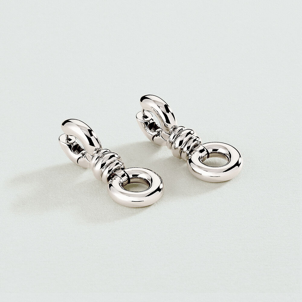 Créoles 1974 - Argenté - Boucles d'oreilles fantaisies  | Agatha