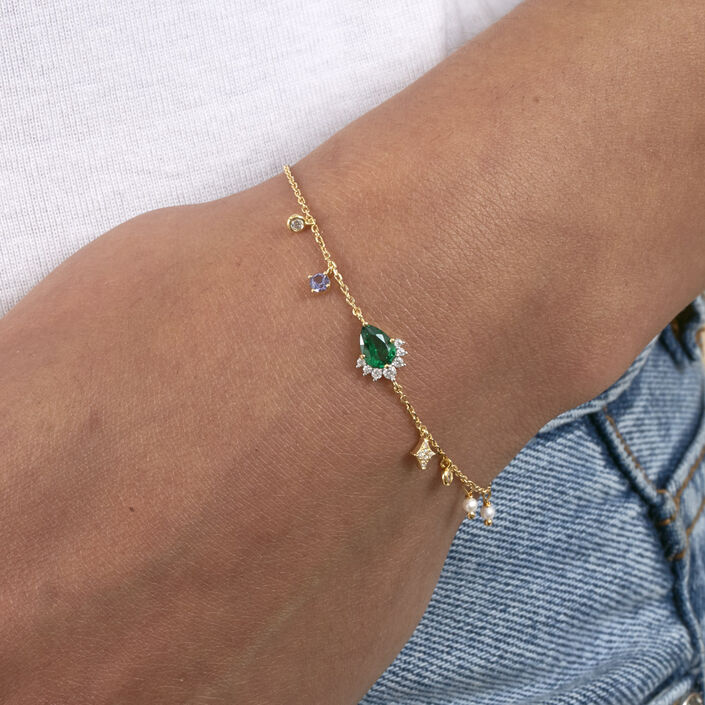 Bracelet souple ASTRE - Vert / Doré - Bracelets  | Agatha