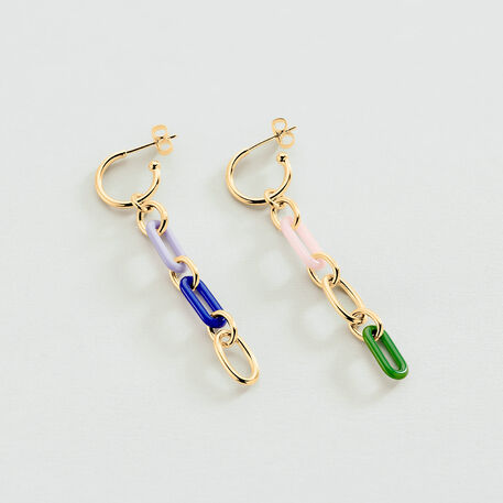 Boucles d'oreilles pendantes YEYE - Multicolore / Doré - Boucles d'oreilles  | Agatha