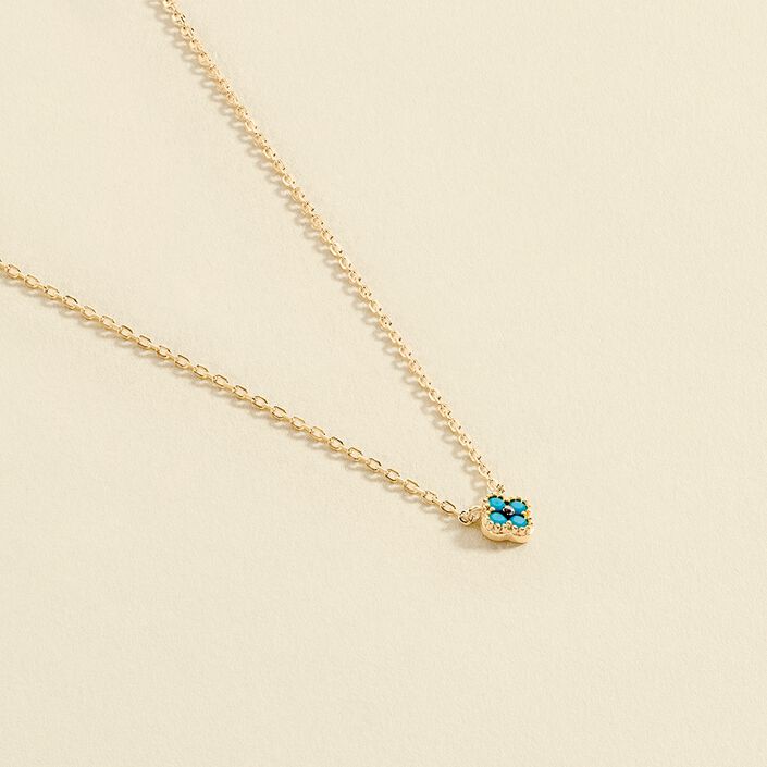 Collier ras du cou BELOVED - Turquoise / Doré - Colliers  | Agatha