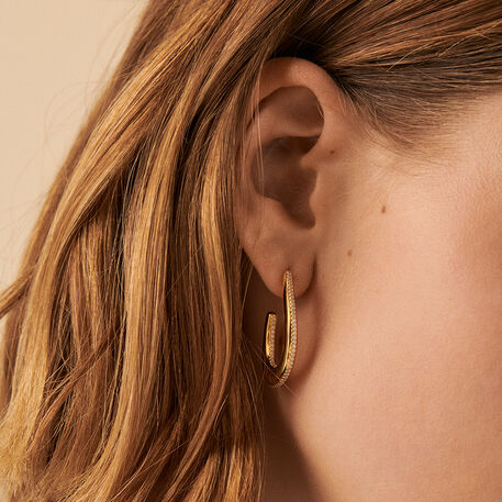 Créoles GEMINI - Cristal / Doré - Boucles d'oreilles  | Agatha