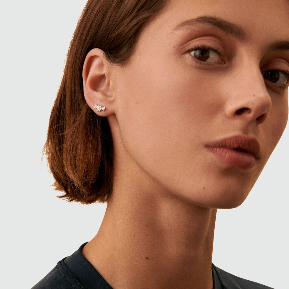 Piercing puce TRIOFLOR - Cristal / Argenté - Piercings  | Agatha