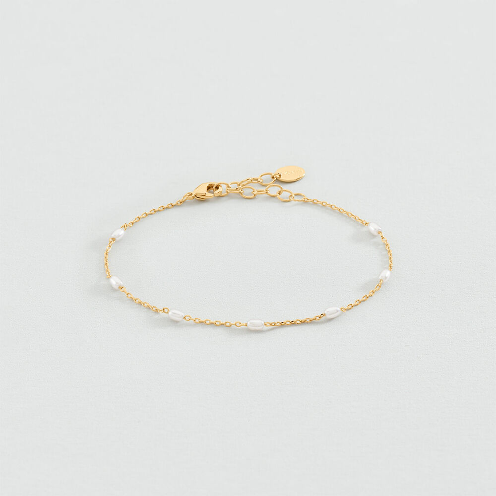 Bracelet souple JASMIN - Dor&eacute; / Blanc - Bracelets souples  | Agatha
