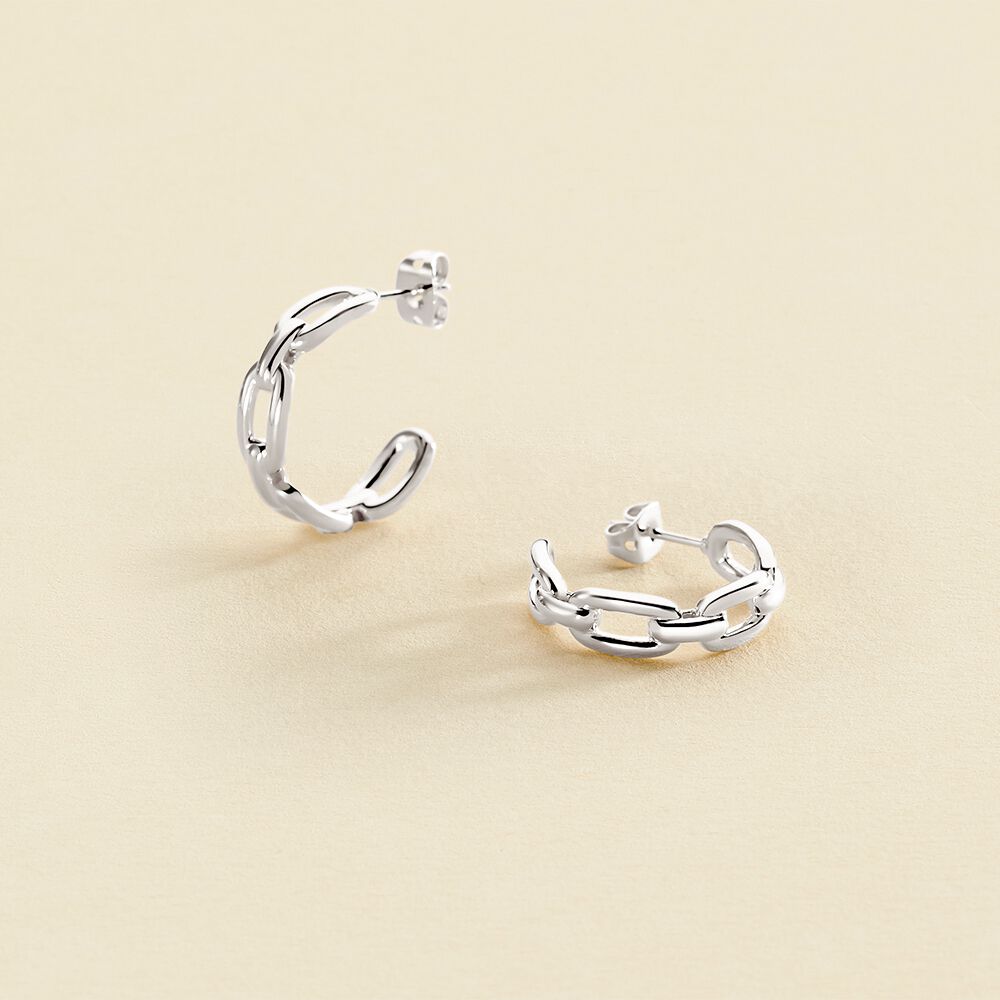 Créoles CHAIN - Argenté - Boucles d'oreilles  | Agatha