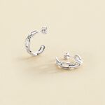 Créoles CHAIN - Argenté - Boucles d'oreilles  | Agatha