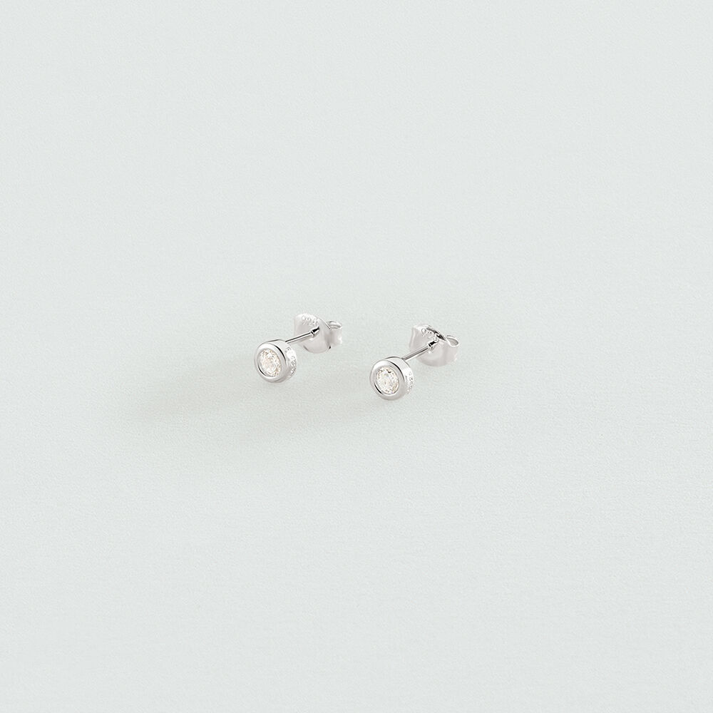 Boucles d'oreilles puces BRILLANT - Cristal / Argenté - Boucles d'oreilles puces  | Agatha