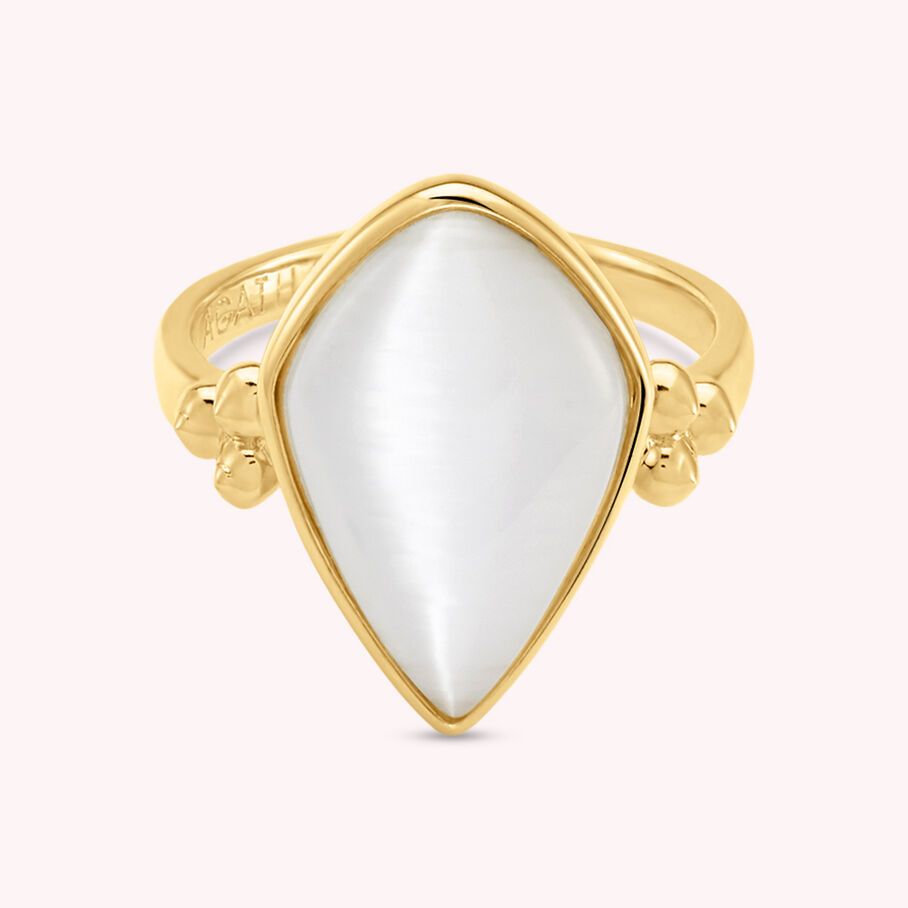 Bague fine CREPUSCULE - Blanc / Doré - Bagues  | Agatha