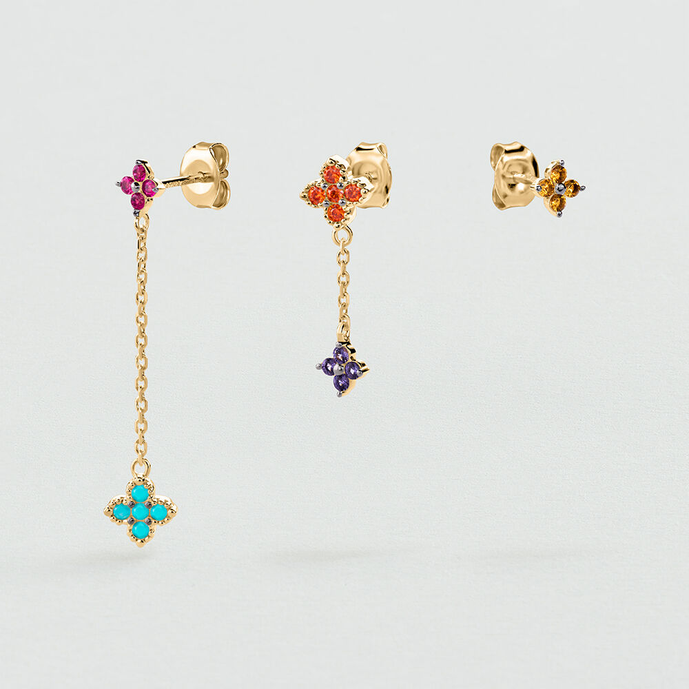 Set de boucles d'oreilles BELOVED MIX & MATCH - Multicolore / Dor&eacute; - Boucles d'oreilles puces  | Agatha