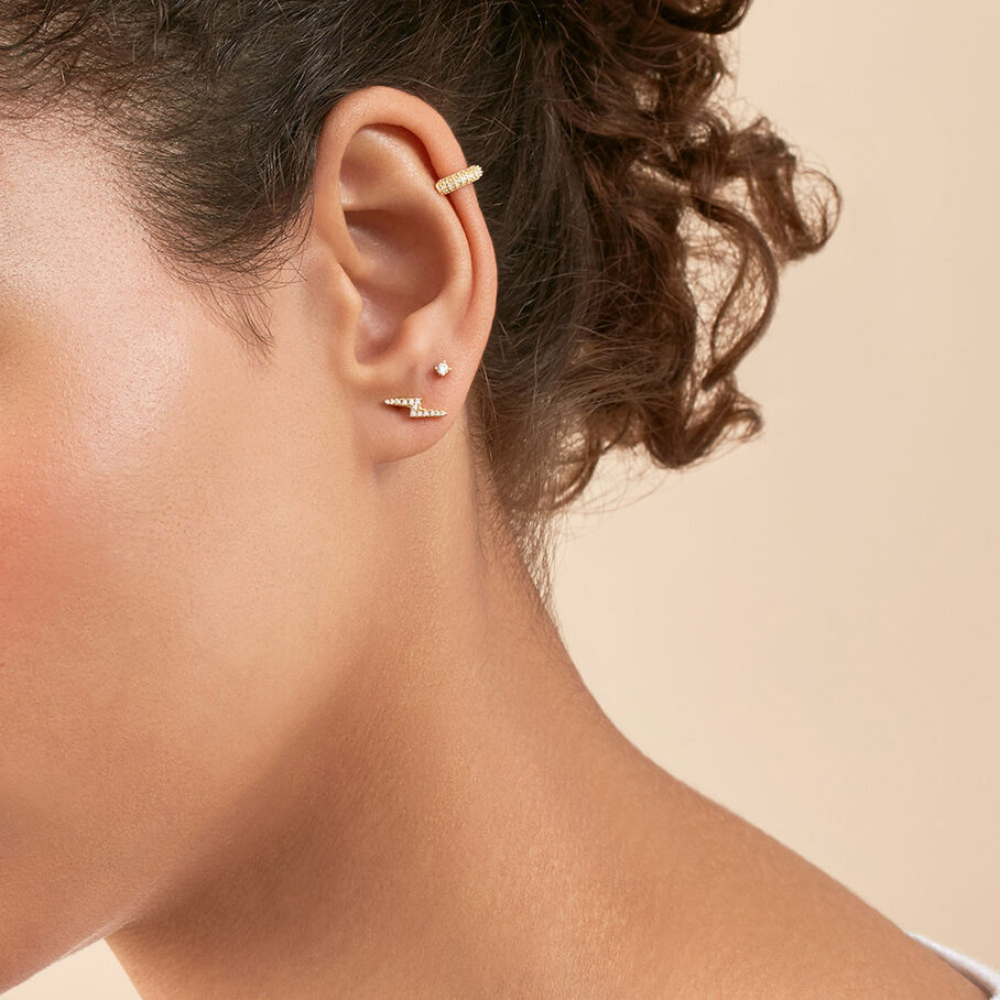 Piercing ear cuff PAVE - Cristal / Doré - Piercings  | Agatha
