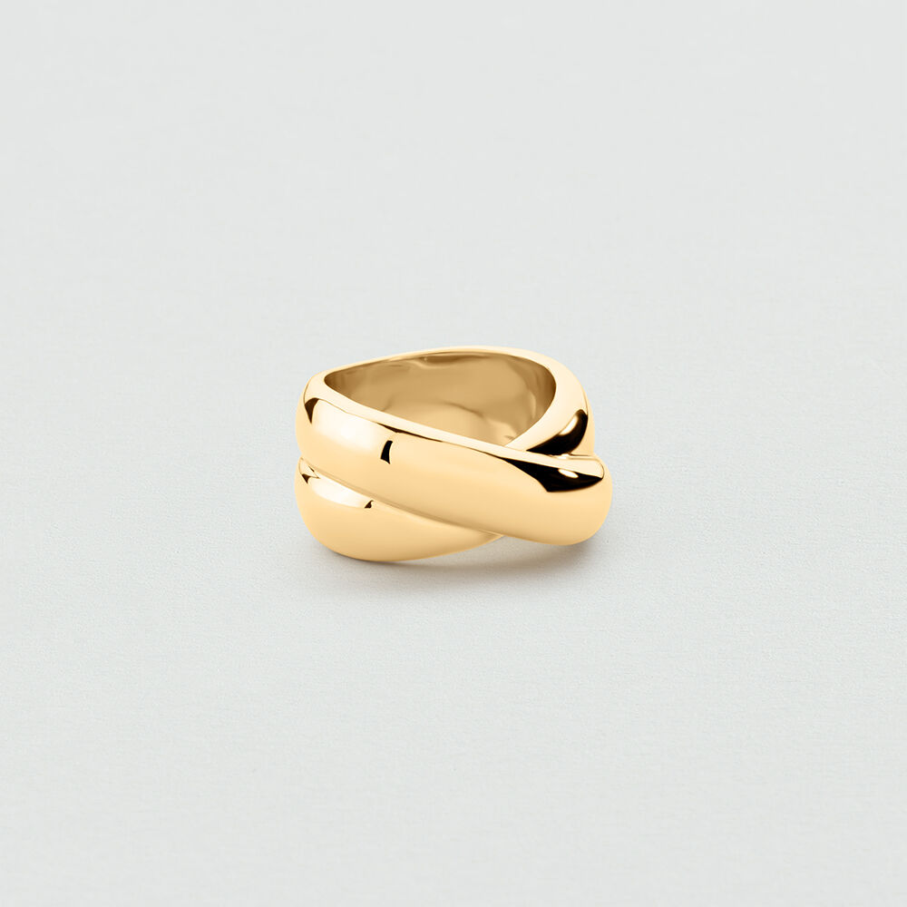 Bague large XOXO - Dor&eacute; - Bagues larges  | Agatha
