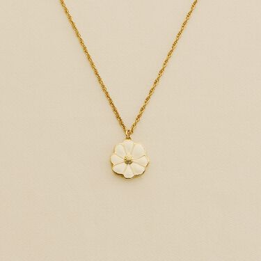 Collier ras du cou FLORA - Doré / Blanc - Colliers  | Agatha