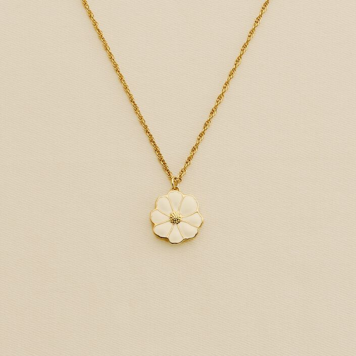 Collier ras du cou FLORA - Doré / Blanc - Colliers  | Agatha
