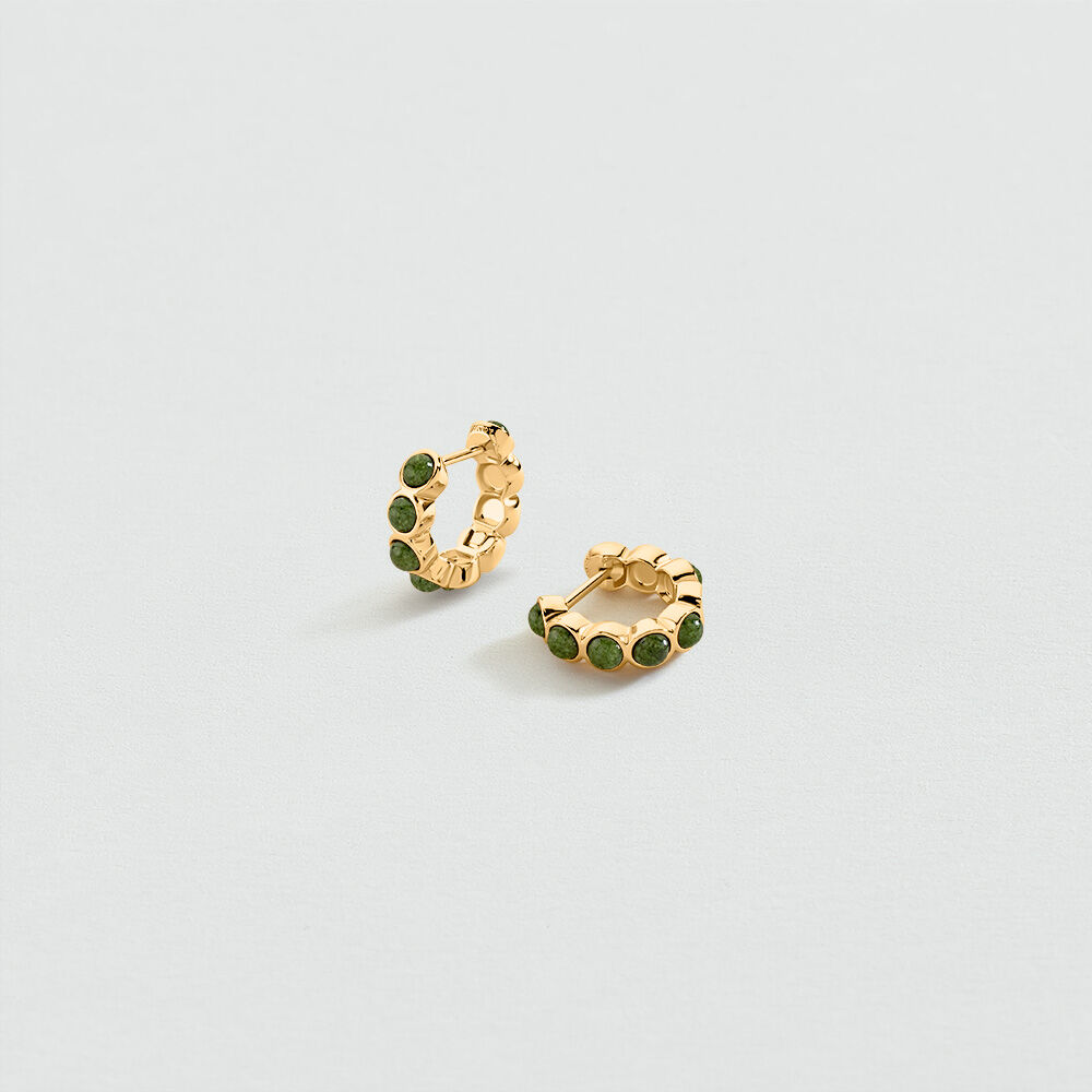 Cr&eacute;oles PIERRE BATIGNOLLES - Vert / Dor&eacute; - Boucles d'oreilles  | Agatha