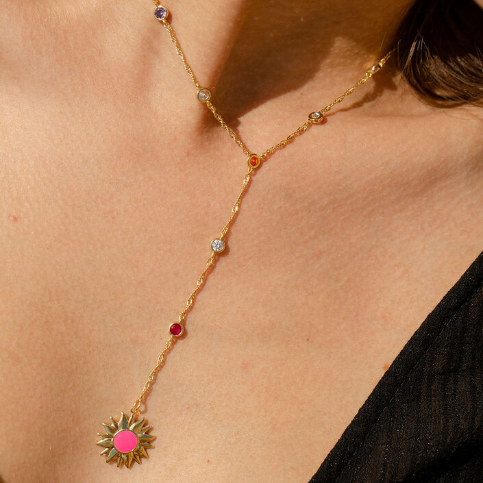 Collier mi-long RODEO - Multicolore / Doré - Colliers  | Agatha