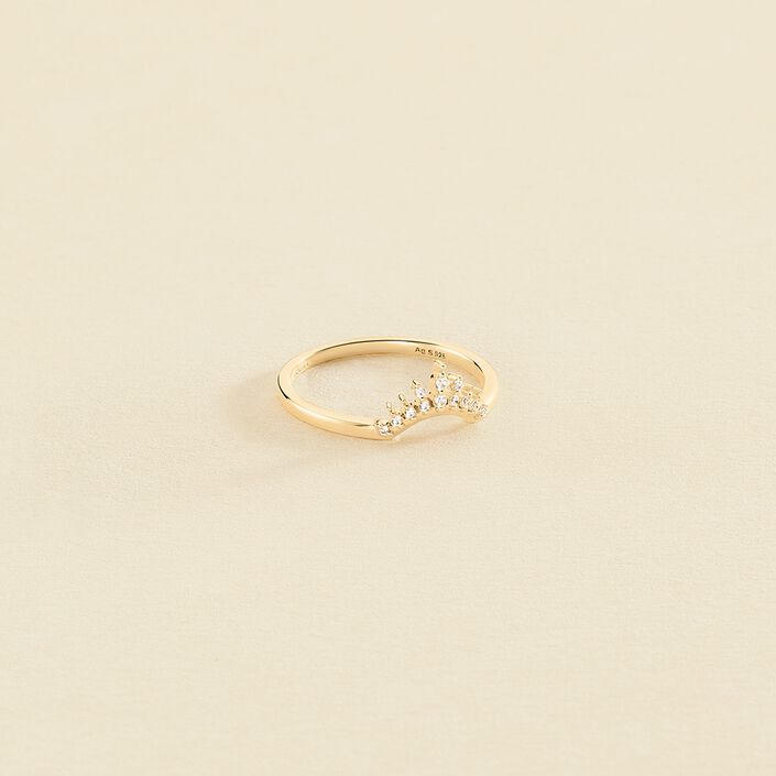 Bague fine LUCKY EYE - Cristal / Doré - Bagues  | Agatha