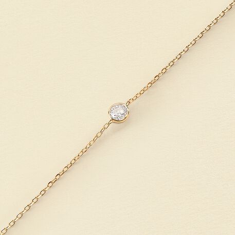 Bracelet souple BRILLANT - Cristal / Doré - Bracelets  | Agatha