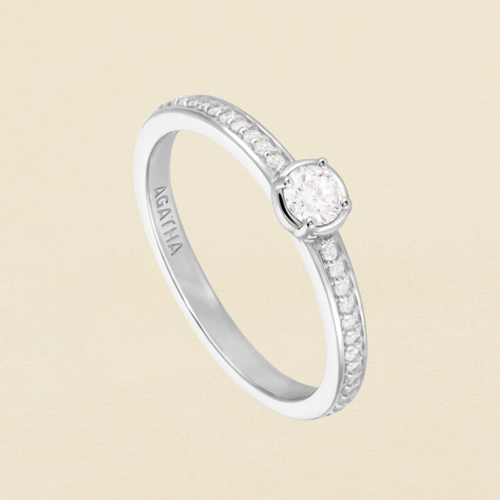 Bague fine SHINE - Cristal / Argenté - Bagues  | Agatha