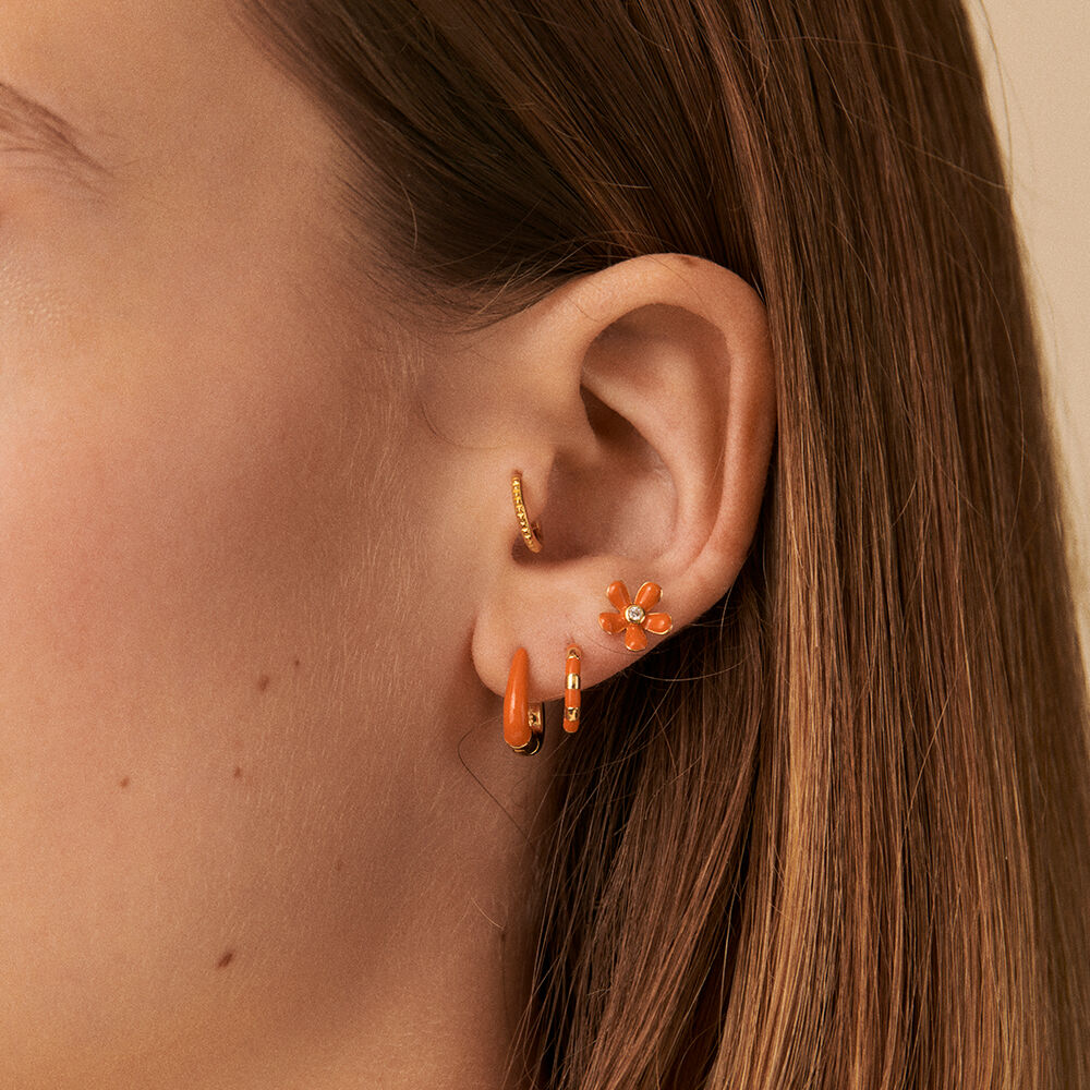 Piercing puce SUZON - Orange / Doré - Piercings  | Agatha