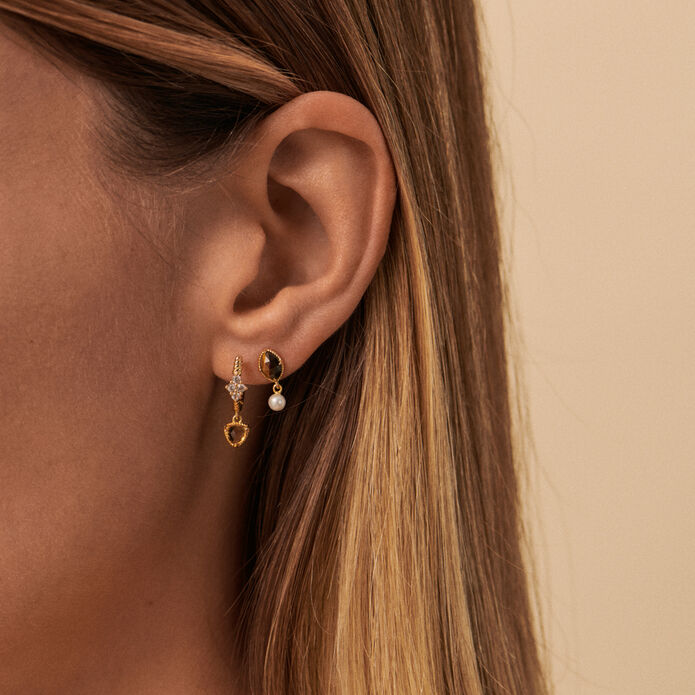 Piercing créole PRECIEUX - Jaune / Doré - Piercings  | Agatha