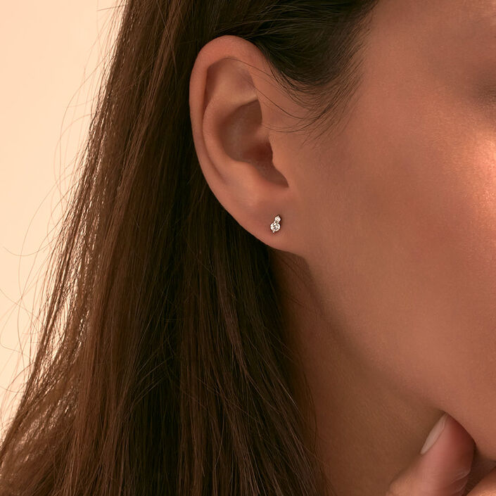 Boucles d'oreilles puces PLEIADES - Cristal / Argenté - Boucles d'oreilles puces  | Agatha