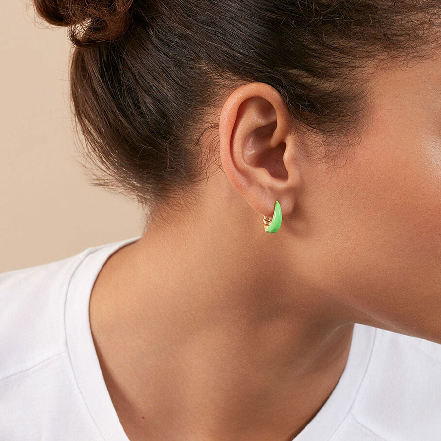 Créoles ATMA - Vert / Doré - Boucles d'oreilles  | Agatha