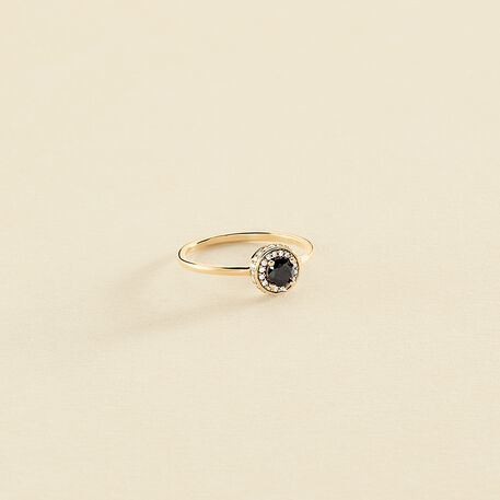 Bague fine IMPERIAL - Noir / Doré - Bagues  | Agatha