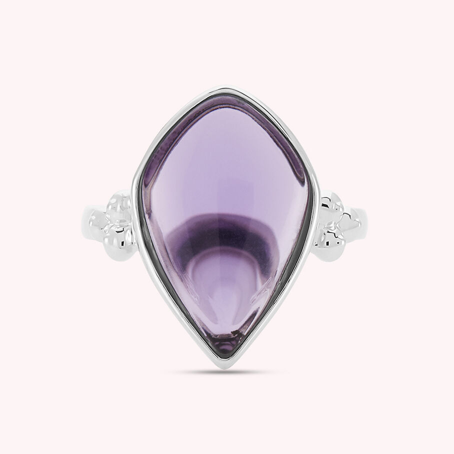 Bague fine MOON - Amethyste / Argenté - Bagues  | Agatha