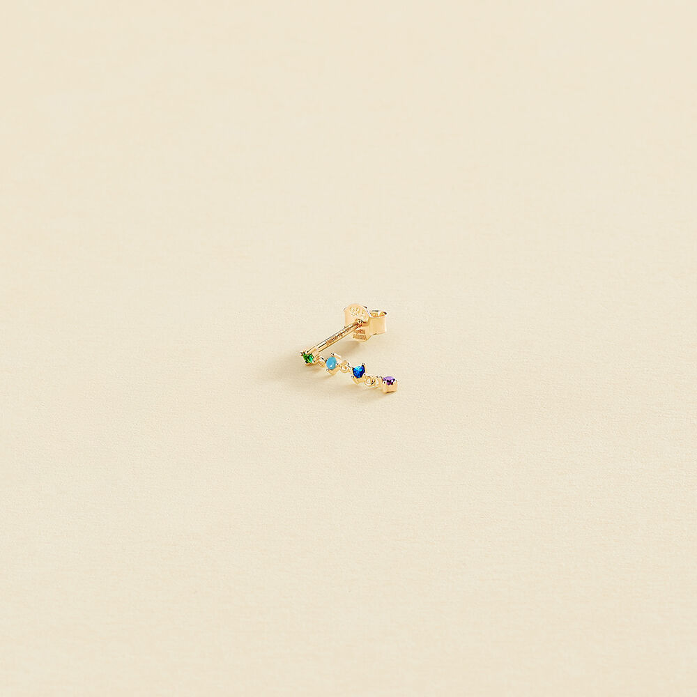 Piercing puce LISE - Bleu / Doré - Piercings  | Agatha