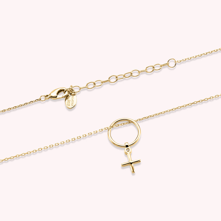 Collier mi-long FEMME - Cristal / Doré - Colliers  | Agatha