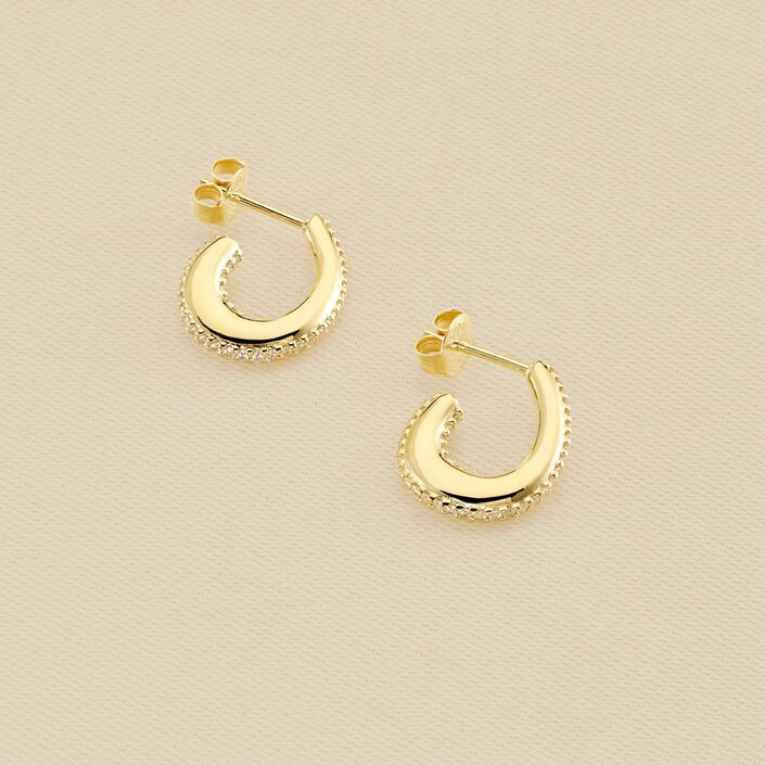 Créoles GEMINI - Cristal / Doré - Boucles d'oreilles  | Agatha