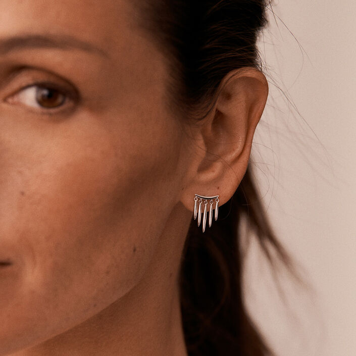 Boucles d'oreilles puces RADIEUX - Argenté - Boucles d'oreilles puces  | Agatha
