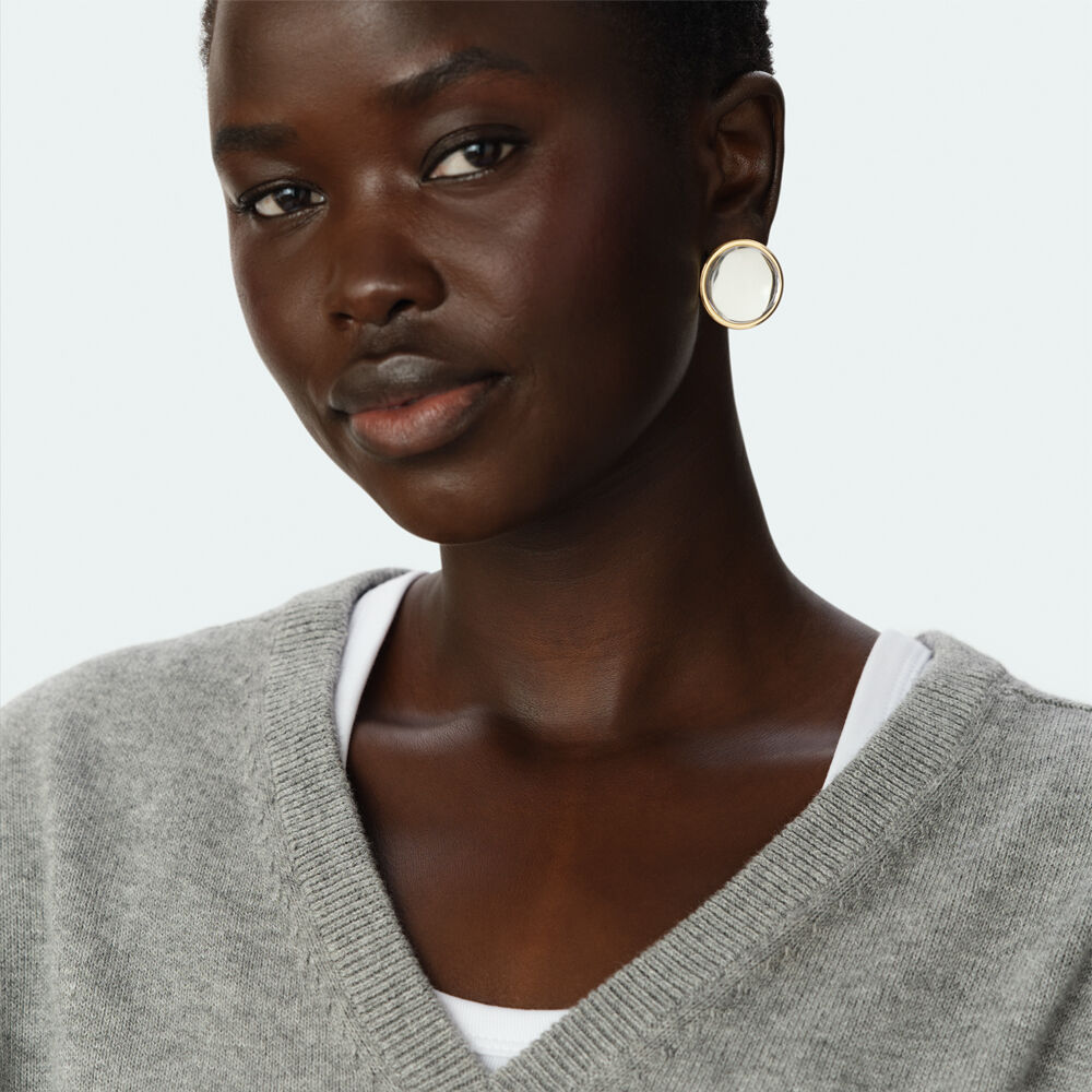 Boucles d'oreilles puces OVERSIZE BATIGNOLLES - Cristal / Dor&eacute; - Boucles d'oreilles puces  | Agatha