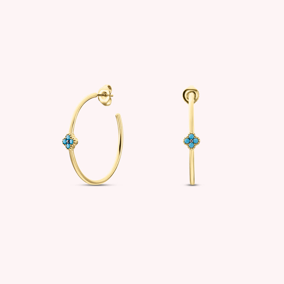 Créoles BELOVED - Turquoise / Doré - Boucles d'oreilles  | Agatha